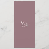 Mauve モダン Monogram結婚's Thank You座席表 メニュー (裏面)