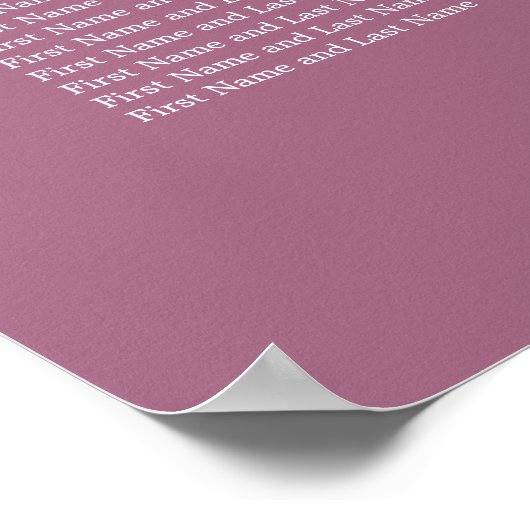 Mauve 8 Table Wedding Seating Chart Poster ポスター (角)