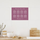 Mauve 8 Table Wedding Seating Chart Poster ポスター (キッチン)
