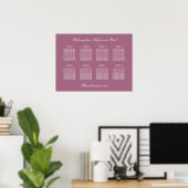 Mauve 8 Table Wedding Seating Chart Poster ポスター (ホームオフィス)
