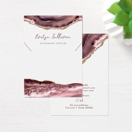 Mauve agateネックレス表示カード (デスク)