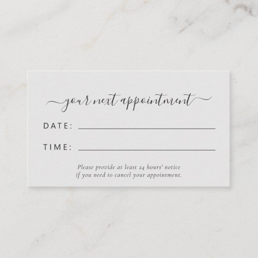 Mauve Agate Silver Glam Stylist Appointment 名刺 (裏面)