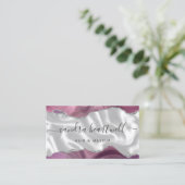 Mauve Agate Silver Glitter Luxury Stylist 名刺 (スタンド正面)