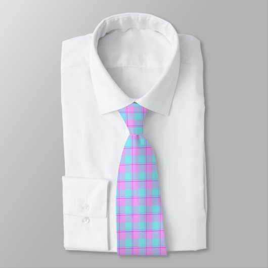 Mauve and Coastal Mist Plaid Neck Tie ネクタイ (タイ)