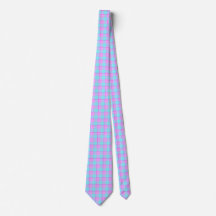 Mauve and Coastal Mist Plaid Neck Tie