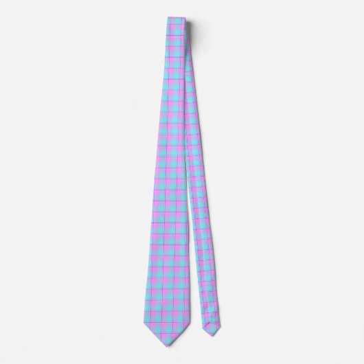 Mauve and Coastal Mist Plaid Neck Tie ネクタイ (正面)