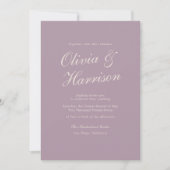 mauve and cream wedding invitation 招待状 (正面)