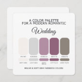 Mauve and Soft Gray Wedding Color Palette Card 招待状 (正面/裏面)
