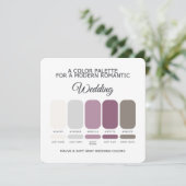 Mauve and Soft Gray Wedding Color Palette Card 招待状 (スタンド正面)