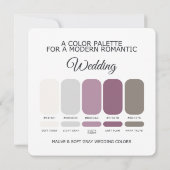 Mauve and Soft Gray Wedding Color Palette Card 招待状 (裏面)