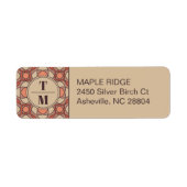 Mauve and Terracotta Art Deco Return Address Label ラベル (正面)