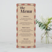 Mauve and Terracotta Art Deco Wedding Menu Card メニュー (スタンド正面)