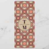 Mauve and Terracotta Art Deco Wedding Menu Card メニュー (裏面)