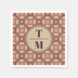 Mauve and Terracotta Art Deco Wedding Paper Napkin スタンダードカクテルナプキン