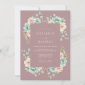 Mauve Artistic Spring Wedding 招待状 (正面)