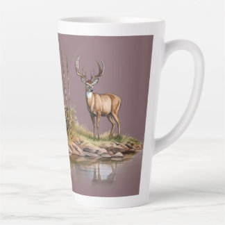 Mauve background Deer Scene (matches with journal) カフェラテマグ
