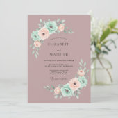 Mauve Blissful Spring Wedding 招待状 (スタンド正面)