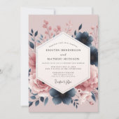 Mauve Bloom Botanical Romance Wedding 招待状 (正面)