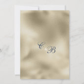 Mauve blue gold glitter drips luxury Wedding 招待状 (裏面)