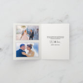 Mauve Blush Floral 3-Photo Wedding サンキューカード (内部)