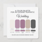 Mauve Blush Wedding Color Palette Card 招待状 (裏面)