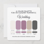 Mauve Blush Wedding Color Palette Card 招待状 (正面)