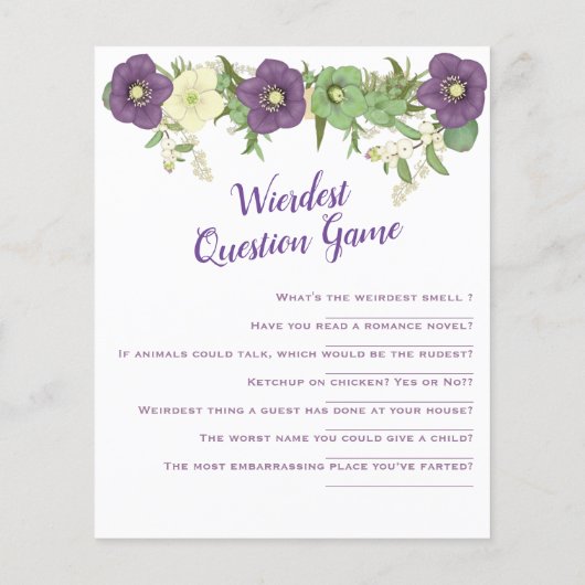 Mauve Bohoフローラで最も楽しいゲームシャワー活動 (裏面)