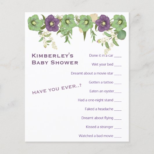 Mauve Bohoフローラで最も楽しいゲームシャワー活動 (正面)