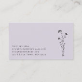 Mauve Botanical Sprig 名刺 (裏面)