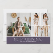 MAUVE Christmas Elegant 4 Collage Photo message シーズンカード (正面)