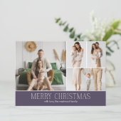 MAUVE Christmas Elegant 4 Collage Photo message シーズンカード (スタンド正面)