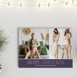 MAUVE Christmas Elegant 4 Collage Photo message シーズンカード