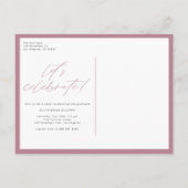 Mauve Class of 2025 Arch Photo Gradation インビテーションポストカード (裏面)