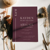 Mauve Clean Line Minimalist 結婚's 招待状