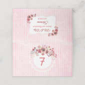 Mauve Coralフローラ結婚のテーブル番号カード プレイスカード (外部開封)