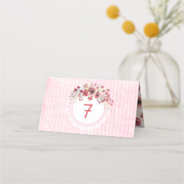 Mauve Coralフローラ結婚のテーブル番号カード プレイスカード