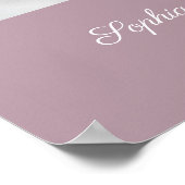 Mauve Cross Photo Girl Baptism Welcome ポスター (角)