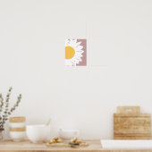 Mauve Daisy – Minimalist Floral Wall Art ポスター (キッチン)