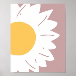 Mauve Daisy – Minimalist Floral Wall Art ポスター