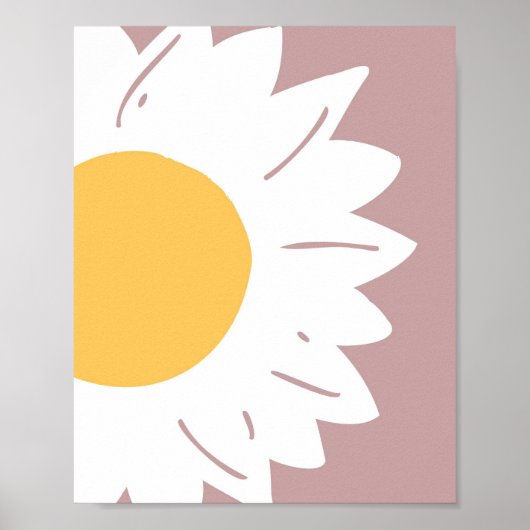 Mauve Daisy – Minimalist Floral Wall Art ポスター (正面)