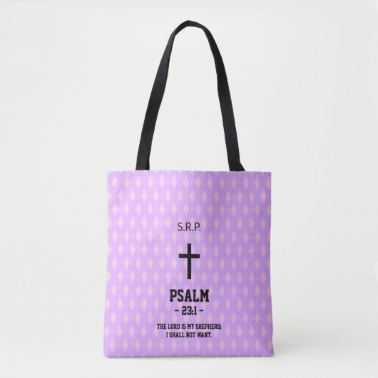 Mauve Diamonds Pattern Bible Verse Christian トートバッグ (正面)