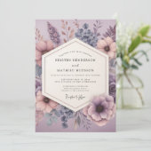Mauve Dreamy Floral Wedding 招待状 (スタンド正面)