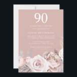 Mauve & Dustyバラ、赤面90th Birthday Party 招待状<br><div class="desc">Mauve & Dustyバラ、赤面90th Birthday Party Invitationもデジタル結婚式招待状として利用可能ニッチとネストストアのマッチングコレクションを参照</div>