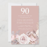 Mauve & Dustyバラ、赤面90th Birthday Party 招待状<br><div class="desc">Mauve & Dustyバラ、赤面90th Birthday Party Invitationもデジタル結婚式招待状として利用可能ニッチとネストストアのマッチングコレクションを参照</div>