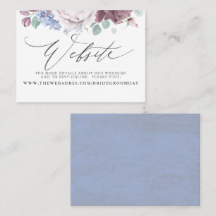 Mauve Dusty Blueフローラ結婚のウェブサイトカード 名刺