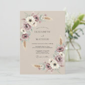 Mauve Earthy Bohemian Wedding 招待状 (スタンド正面)