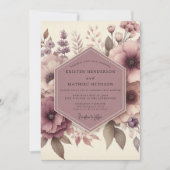 Mauve Ethereal Blossom Wedding 招待状 (正面)