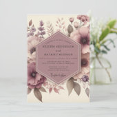 Mauve Ethereal Blossom Wedding 招待状 (スタンド正面)