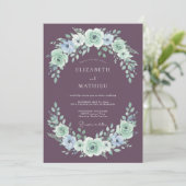 Mauve Exquisite Botanical Wedding 招待状 (スタンド正面)