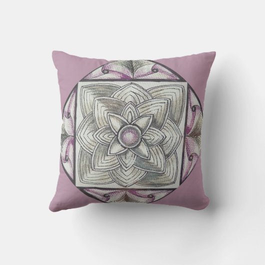 Mauve Floating Abstract クッション (裏面)